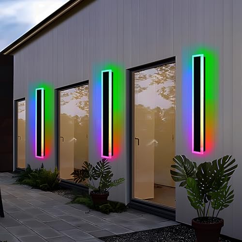 2 Pack 32 Inch Long Outdoor RGB Wall Light Waterproof IP65