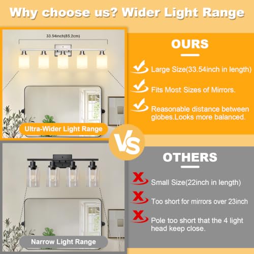 5 Light Bathroom Light Fixtures