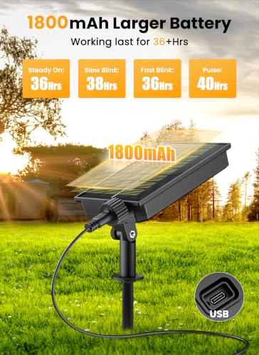 58FT 26LED Solar String Lights Outdoor with Remote & USB Port (58 Foot)