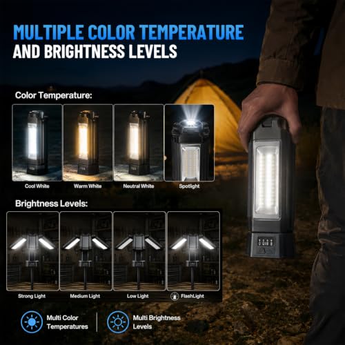 12000mAh Rechargeable Camping Light with Stand 73.2''