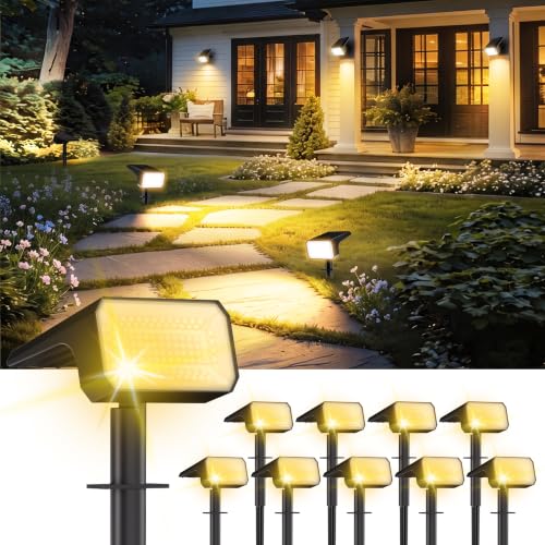 10 Pack Solar Spot Lights Outdoor Waterproof IP67 (10 Count)