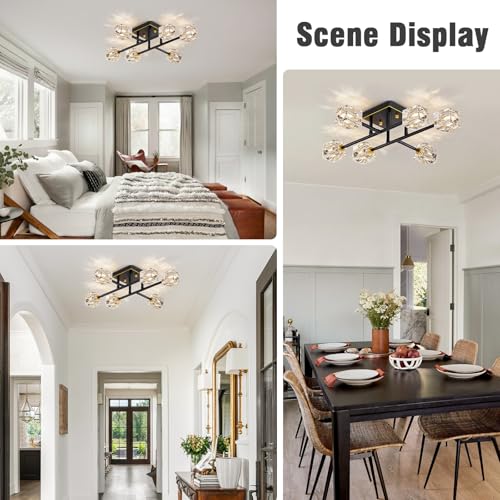 6 Light Modern Sputnik Ceiling Light Fixture