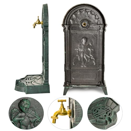 Freestanding Cast Iron Outdoor Water Column with Faucet