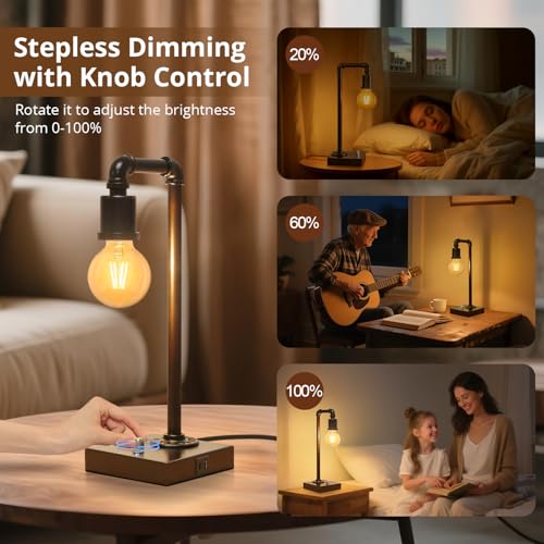 Industrial Table Lamp with Water Pipe Design