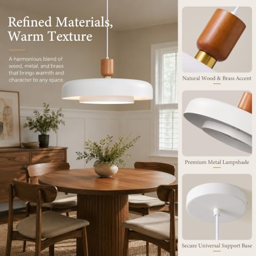 Mid Century White Pendant Light