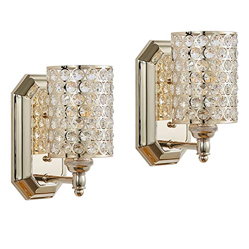 Crystal Wall Sconce Champagne Dry&Wet Dual Use 2 Pack 1 Light UL Certified (2 Count)