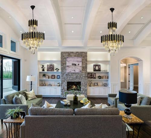 Modern Crystal Chandelier Black 4