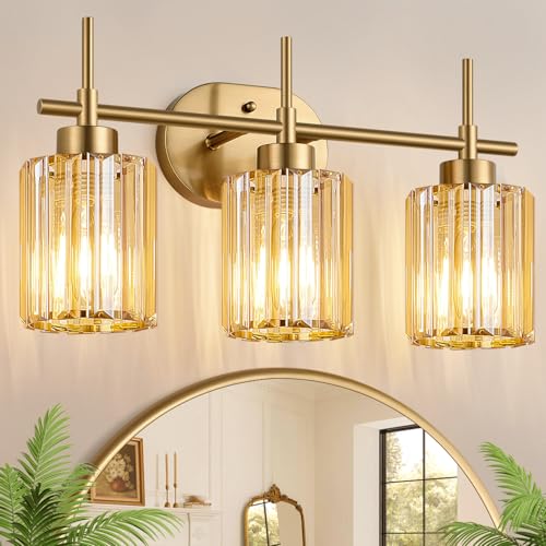 Modern Crystal Bathroom Light Fixtures Over Mirror