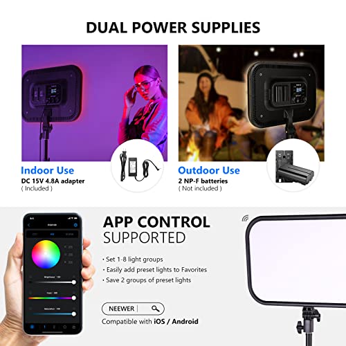 RGB168 18.3" RGB LED Video Panel Light with App Control (2 Count)