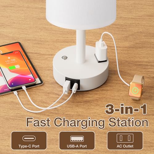 White Touch Bedside Lamp for Bedroom