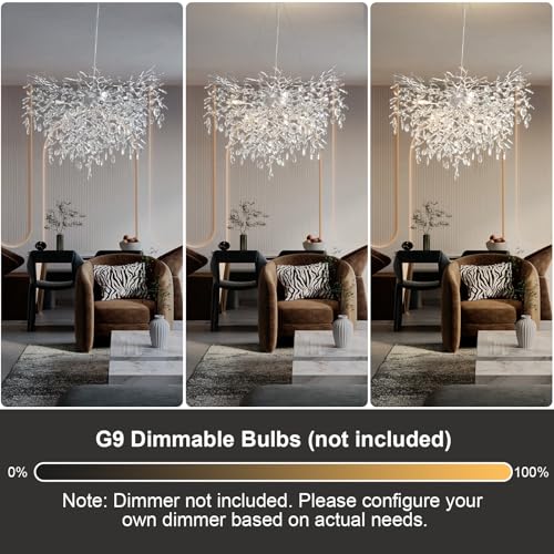 40" Silver Tree Branch Chandelier