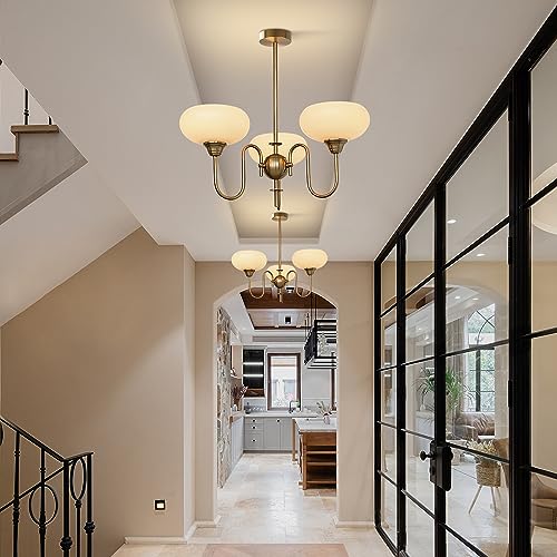Modern Gold Globe Chandelier Light Fixture Mid Century 3