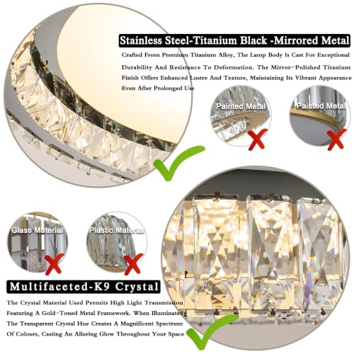 Dimmable Crystal Flush Mount Ceiling Light