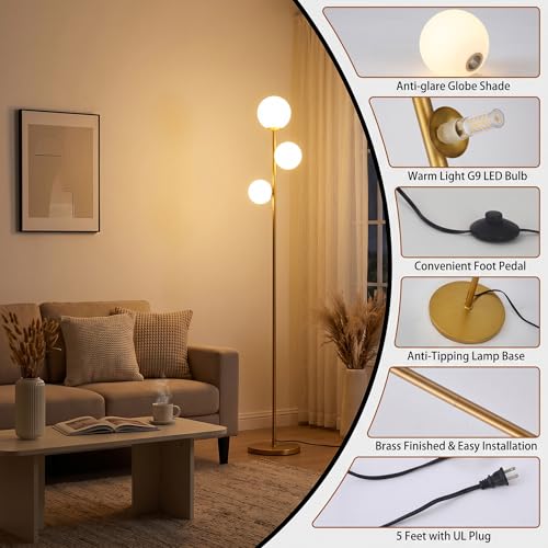 3 Globe Floor Lamp Mid Century Modern