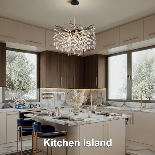 23.6" Modern Tree Branch Crystal Chandelier