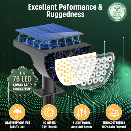 Solar Lights Outdoor Waterproof IP65 (4 Count)