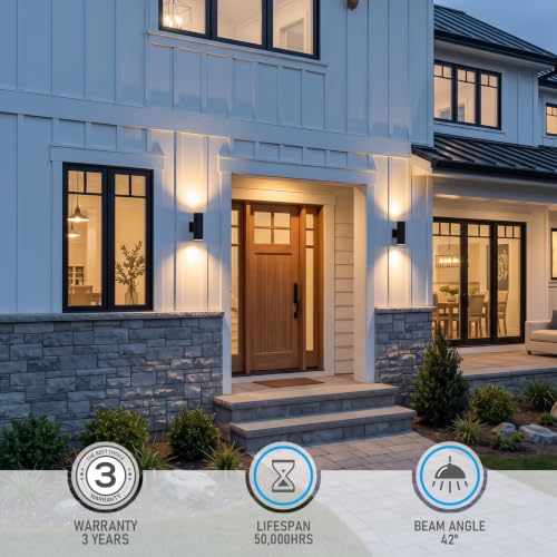 4 Pack 12 Inch 5CCT LED Cylinder Up Down Wall Light Outdoor (4 Count)