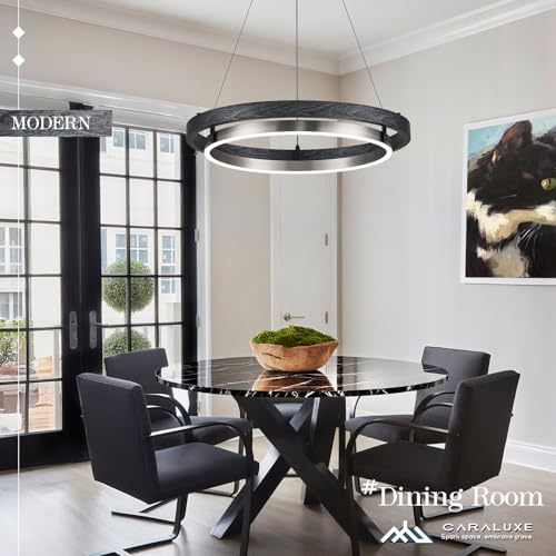 LED Ring Chandelier Dimmable Black Brushed Nickel Chandeliers