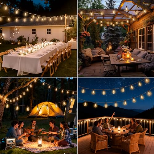 Solar String Lights Outdoor Waterproof Lights with Remote & Timer