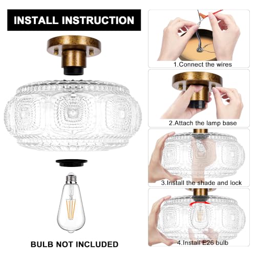 12 Inch Semi Flush Mount Ceiling Light Fixture