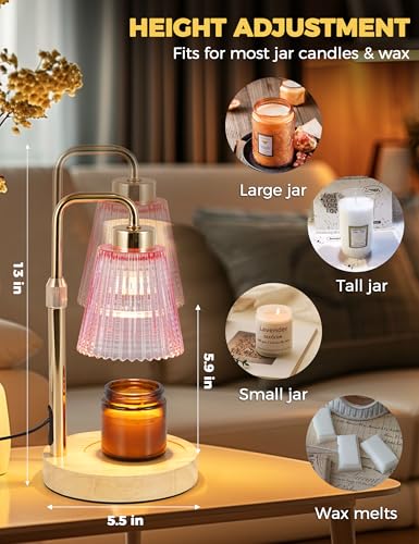 Pink Candle Warmer Lamp with 24h Cycle Timer