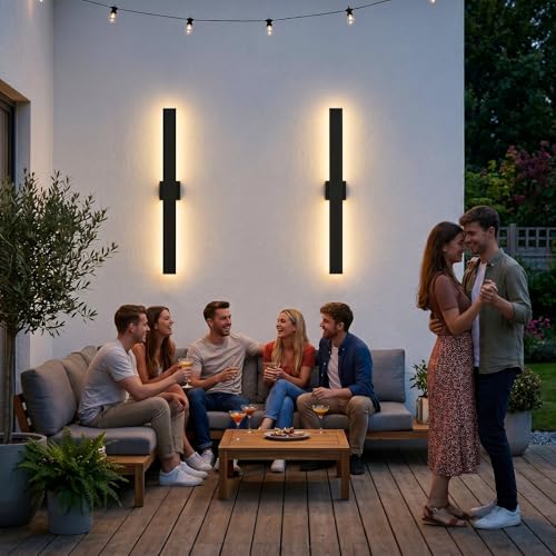 2 Pack 39.3 inch Modern LED Outdoor Wall Light