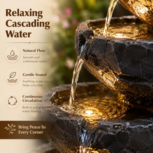 27H Outdoor Water Fountain with 5