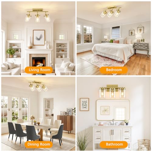 3 Lights Semi Flush Mount Ceiling Light