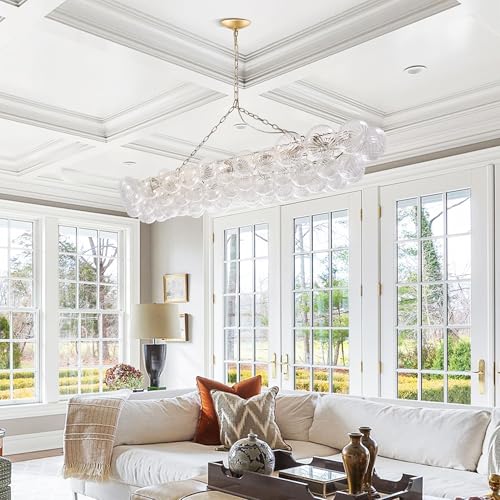 Nordic Bubble Ball Swirled Glass Chandelier Gold