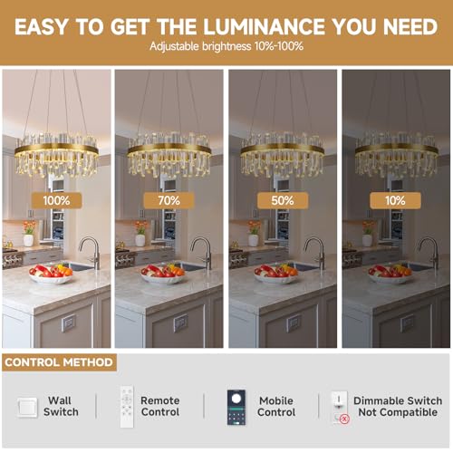 Modern Gold Crystal Led Chandelier