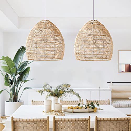 1 Light Rattan Woven Pendant Light Shades