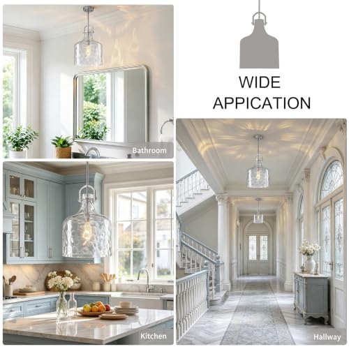 15" Oversized Large Hammered Glass Pendant Lights Kitchen Island Lighting