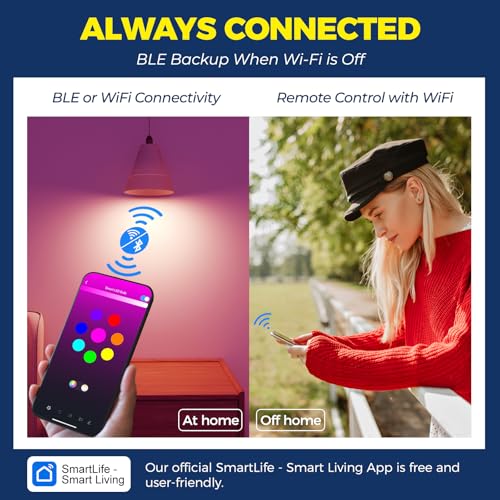 E12 Smart Light Bulbs Work with Alexa (4 Count)