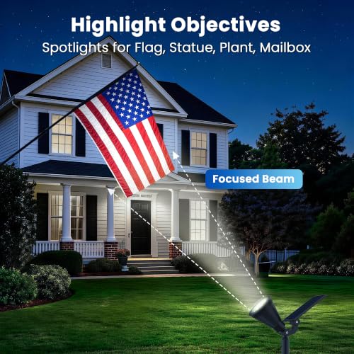 1 Pack Solar Spot Lights Outdoor Waterproof with Focus Beam