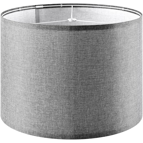 Gray Large Drum Lamp Shade 16"x16"x10" Spider (2 Count)