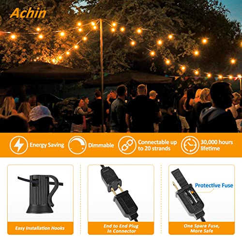 200FT Outdoor String Lights G40 Globe Patio Lights Waterproof Outdoor Hanging Lights with 104 Shatterproof LED Bulbs Dimmable String Lights for Outside Bistro Backyard Market
