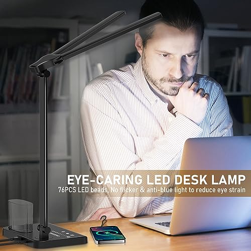 Dimmable LED Desk Lamp with USB Charging Port