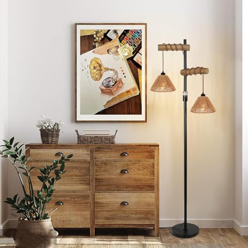3x Boho Rattan Pendant Lamp Replacement Shade (3 Count)