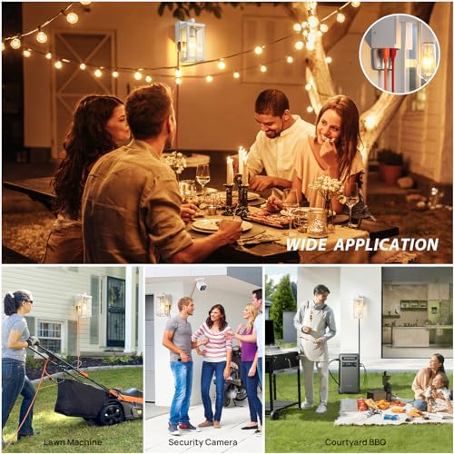 Porch Lights with GFCI Outlets Dusk to Dawn Outdoor Wall Lights Waterproof Exterior Lighting Fixtures Modern Outside Lights Wall Mount for House Patio Garage