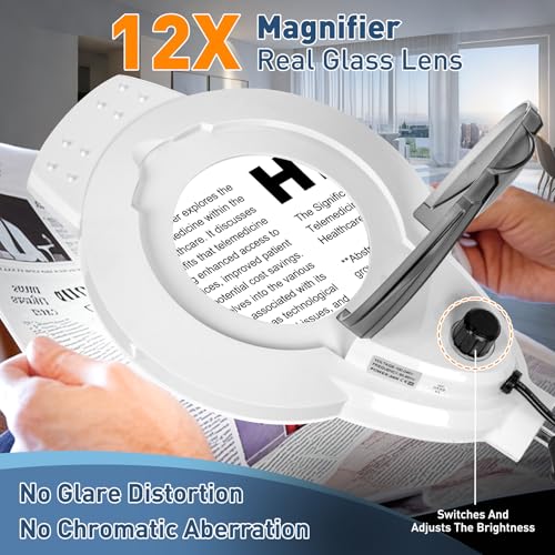 Floor Magnifying Glass with Light and Stand