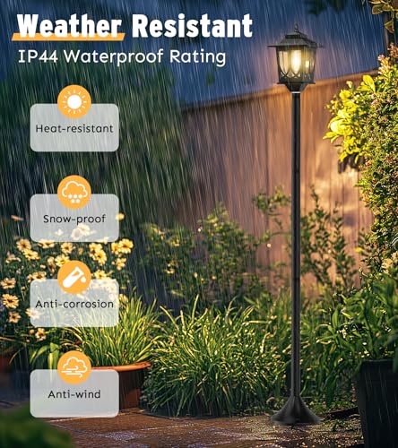 63" Solar Lamp Post Light 2 Pack