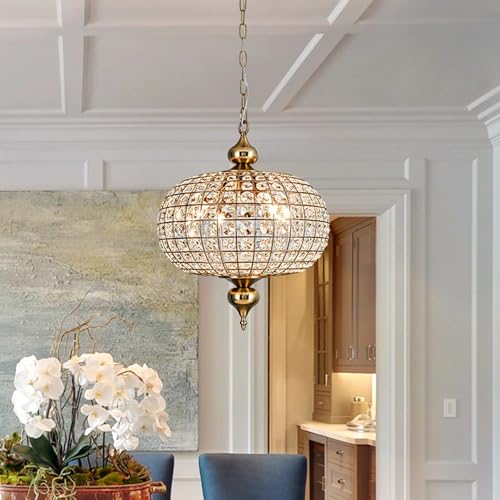 Vintage Crystal Globe Chandelier