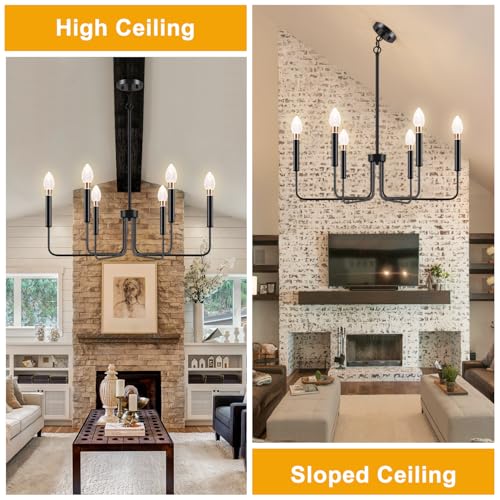 Black Crystal Candle Chandelier 6