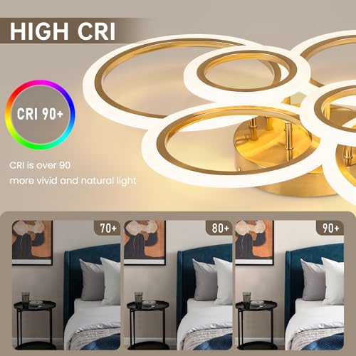Gold Modern Flush Mount Ceiling Light