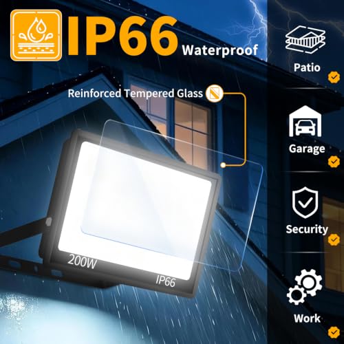 200W LED Flood Light Outdoor (2 Count)