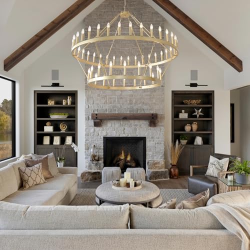 60 Inch Gold Wagon Wheel Chandelier 2