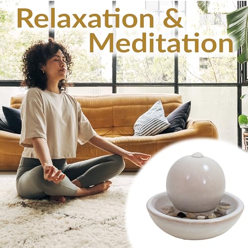 Sunnydaze 7" Indoor Ceramic Tabletop Fountain with Orb