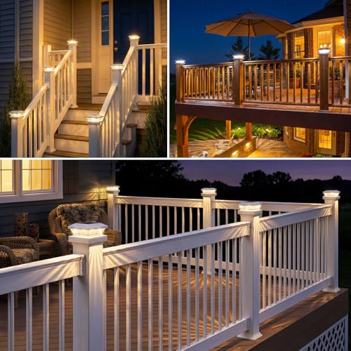 4x4 Solar Post Cap Lights Outdoor 8 Pack (8 Count)