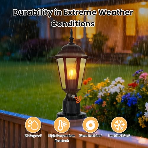 15"H Dusk to Dawn Outdoor Post Light