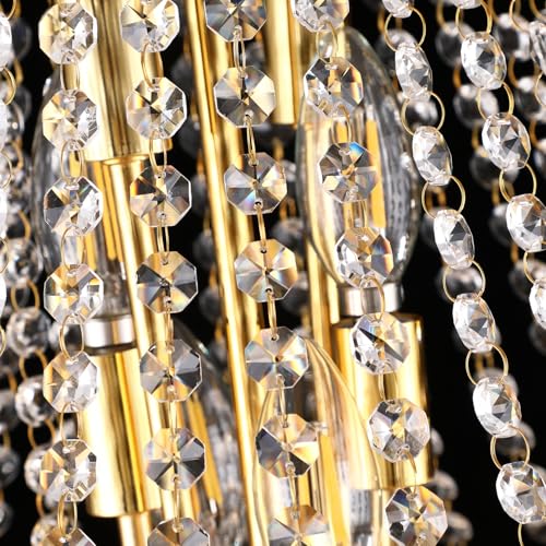 22" W 12 Light Luxury Entrance Chandelier with Unique Empire K9 Crystal Design for High Ceilings